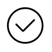 check mark icon in a circle on transparent background png