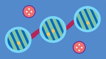 Methylation Markers Small circles representing yl groups attached to a DNA strand emphasizing epigenetic modifications that affect gene activity.. vector