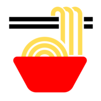 a bowl of noodles with chopsticks on top of it png