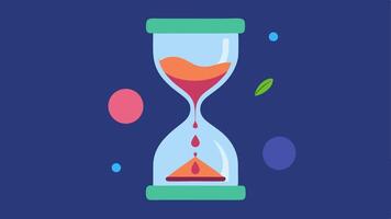 Time Travel An imaginative depiction of an hourglass with exosomes flowing upwards suggesting that time can be reversed with their application promoting antiaging benefits.. vector