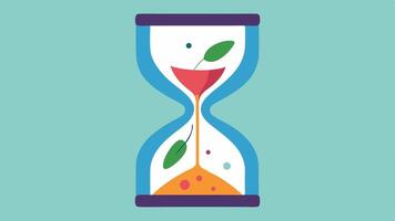 Timeless Beauty An illustration of an hourglass with youthful motifs on one side and aging motifs on the other symbolizing the timereversing effects of the exosome patches.. vector