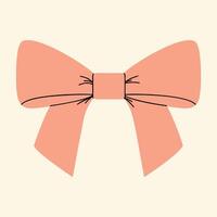 Pink ribbon bow flat style vector