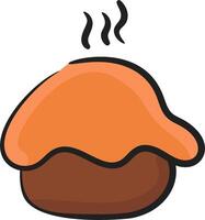 A cartoon mushroom with a hot plate on top vector