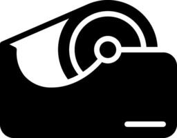 A black and white image of a folder with a disc vector
