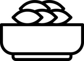 A bowl of rice with a bowl of fruit in it vector