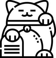Maneki neko japanese fortune cat icon vector
