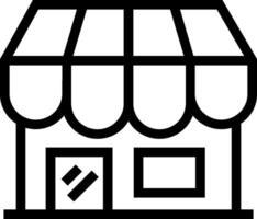 A black and white illustration of a store vector