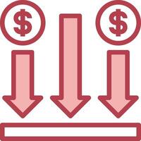 A red arrow pointing to a dollar sign vector
