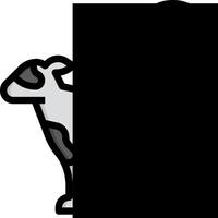 A black and white goat is standing behind a black and white wall vector