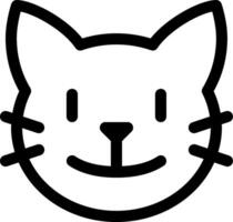 A black and white cat face with a smile vector