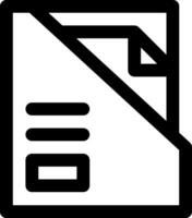 A black and white icon of a paper document vector