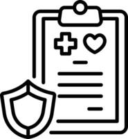 A clipboard with a shield and a heart vector
