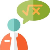 A man with a speech bubble with a math symbol vector