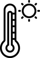 A thermometer and sun icon on a white background vector