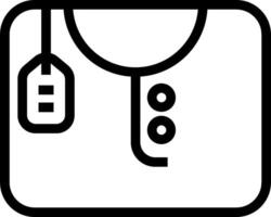 A black and white image of a shirt with a tag vector