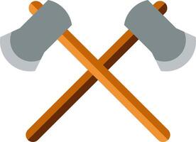 Two axes with crossed handles on a white background vector
