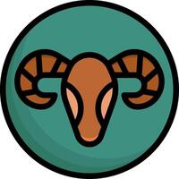 A ram's head in a circle with a green background vector