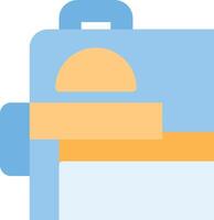 A blue suitcase with a yellow handle vector