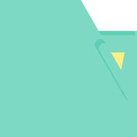 A green and yellow triangle with a white background vector