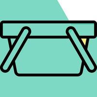 A green and white icon of a bucket vector