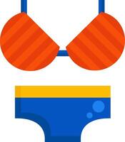 An orange bikini and blue underwear vector