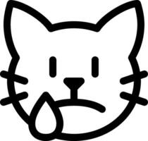 A black and white cat with a tear on its face vector