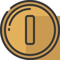 A gold coin with the letter o on it vector
