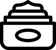 A black and white icon of a container vector