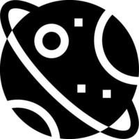A black and white logo of a planet with a ring around it vector