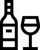 Wine bottle and glass icon vector