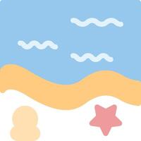 An icon of a beach with a starfish and a wave vector