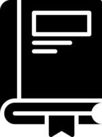 A black and white icon of a book vector