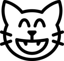 A black and white cat face with a smile vector