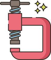 A red wrench with a star on it vector