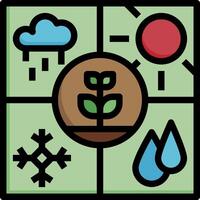 Four icons of different weather conditions vector