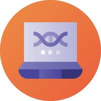 A laptop with a dna symbol on it vector