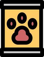 A dog's paw is in a box with a red paw vector