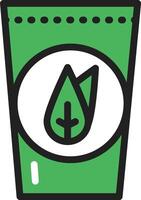 A green pouch with a leaf on it vector