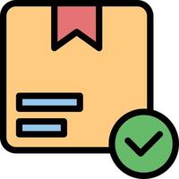 A check mark and a paper box icon vector