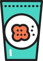 A cup with a piece of food inside vector