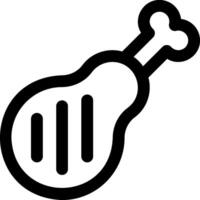 A black and white icon of a meat skewer vector