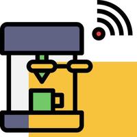 A coffee maker with wifi and a wifi icon vector