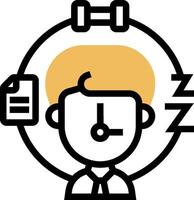 A man with a clock and a folder in his hand vector