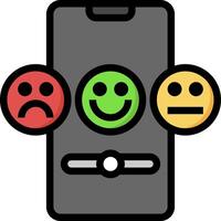 A phone with four different emoticons on it vector