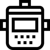 A black and white icon of a calculator vector
