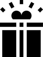 A black and white gift box with a heart inside vector