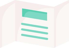 A folded open book with a green background vector