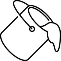 A bucket with a handle and a handle vector