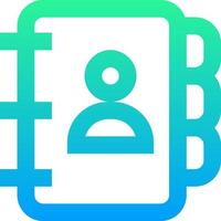A person is in the middle of a book with a blue and green icon vector