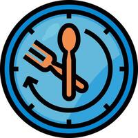 A clock with fork and spoon in it vector